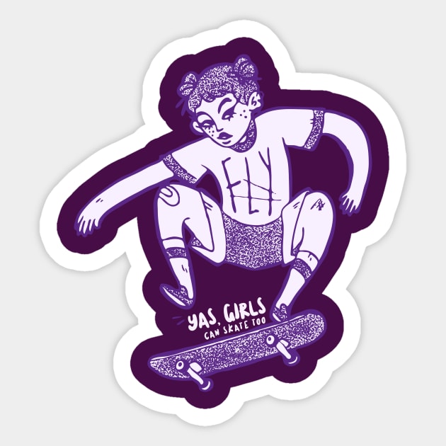 Yas, Girls Can Skate Too Sticker by JETBLACK369